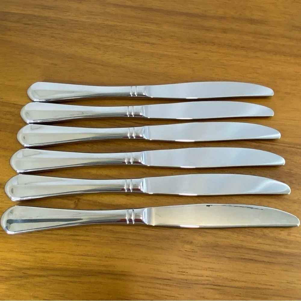 Lot Of 6 Mikasa Colette 18/10 Stainless Knives Flatware Replacement NWOT Lot A